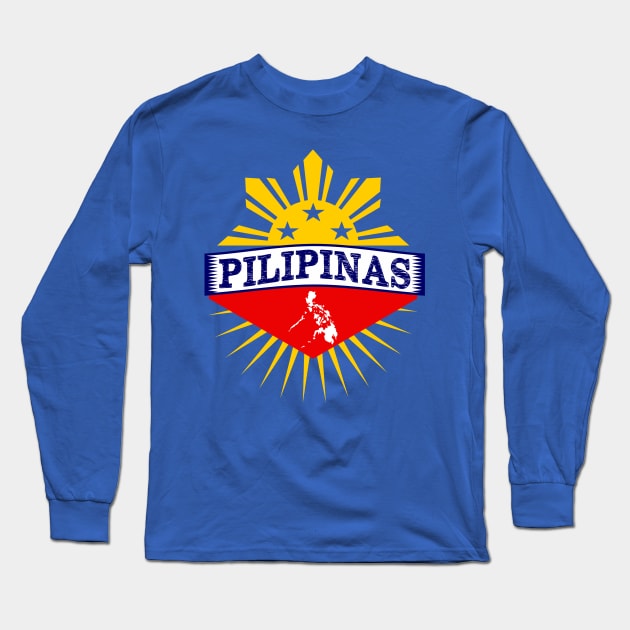 Pilipinas Design - Proud Pinoy Prints Long Sleeve T-Shirt by blessedpixel